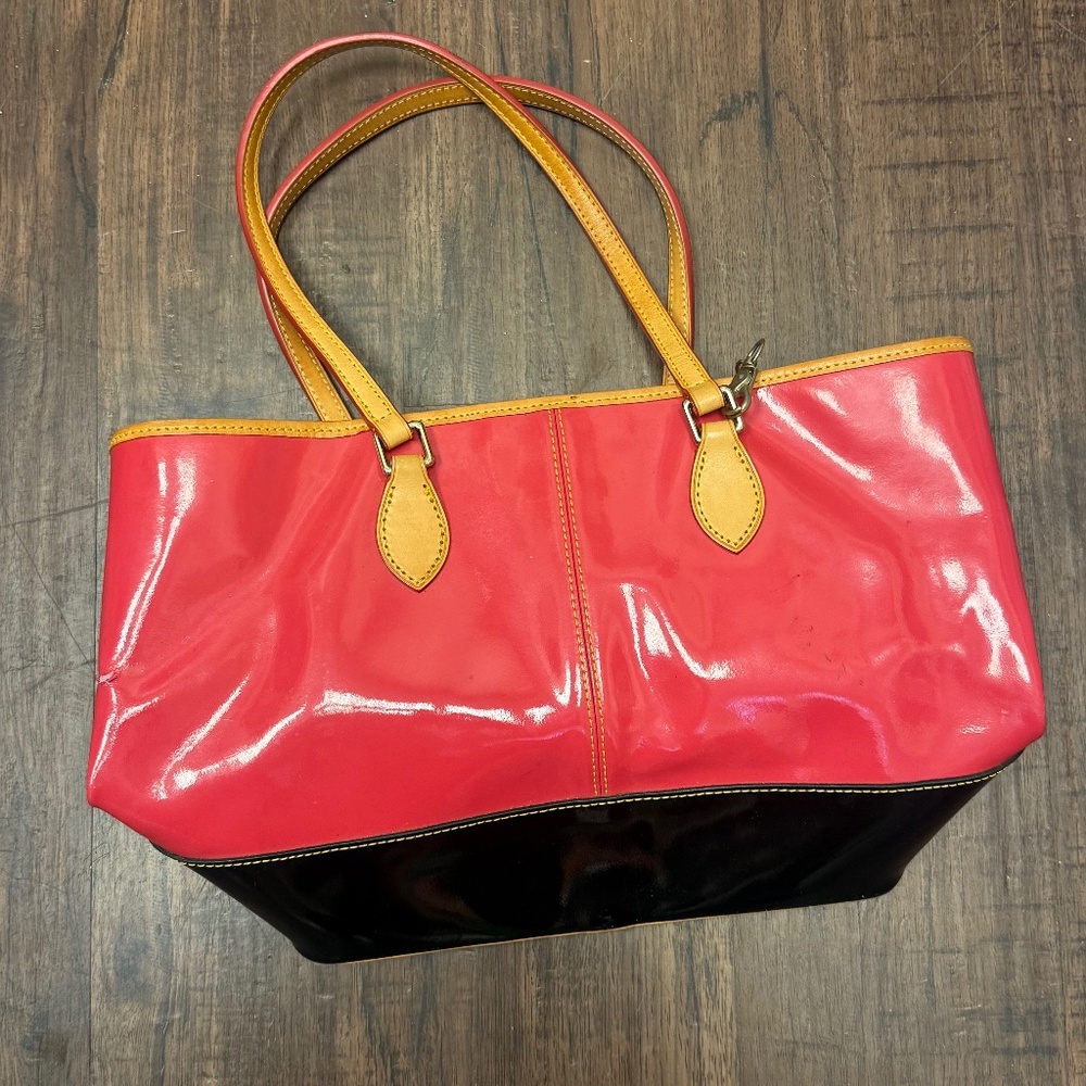 Dooney & Bourke red and black leather bag